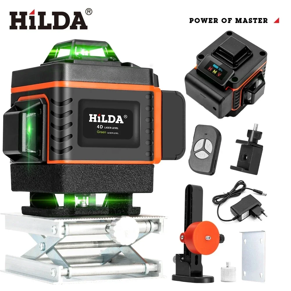 Laser Level 16 Lines 4D Green - HILDA 16/12 lignes niveau Laser 4D