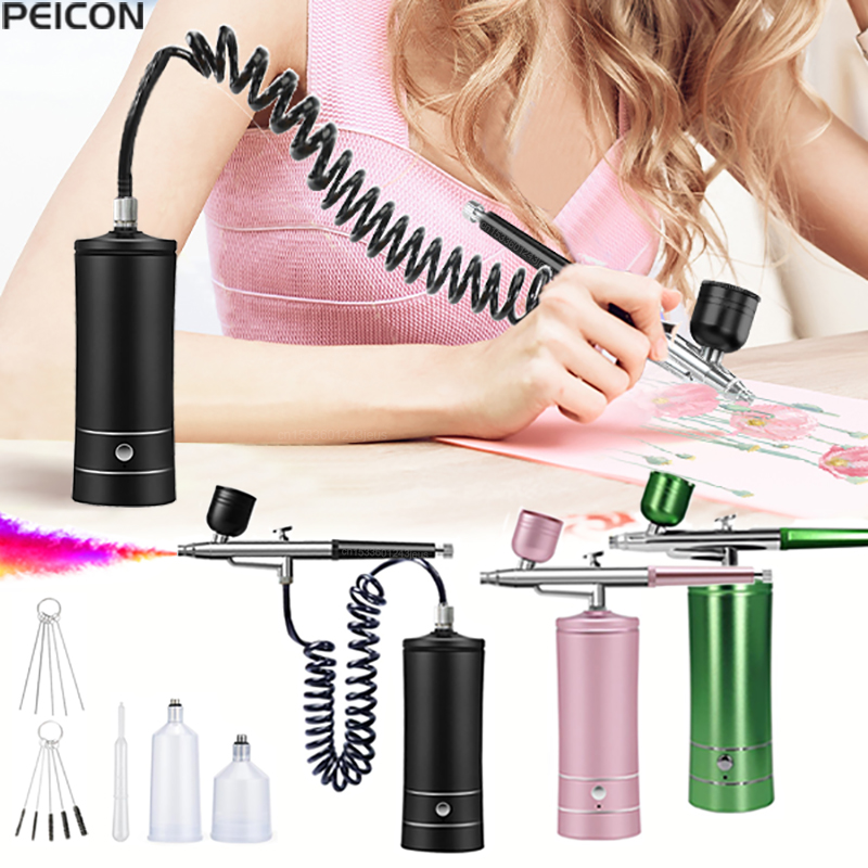 Airbrush Kit With Mini Compressor - Aérographe de peinture avec compresseur, Mini