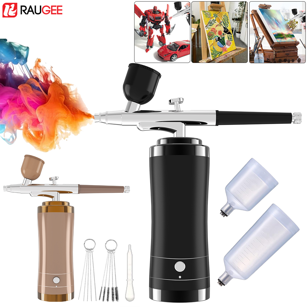 Airbrush Kit With Mini Compressor - Kit d'aérographe sans fil avec compresseur,