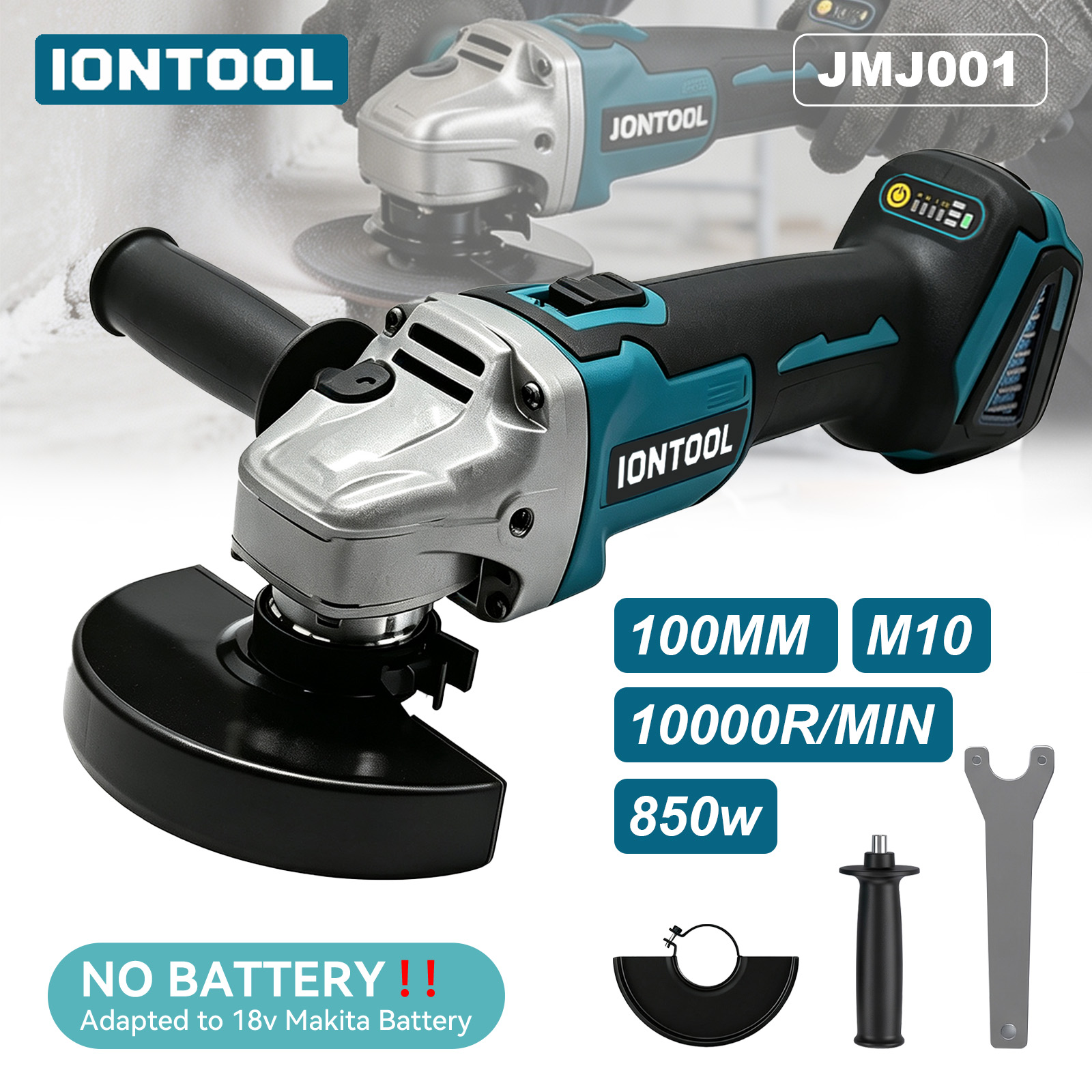 Brushless Angle Grinder Battery Powered - Meuleuse d'angle sans fil IONTOOL 850W