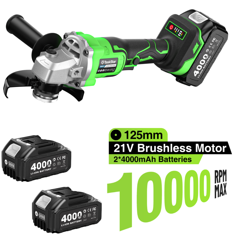 Brushless Angle Grinder Battery Powered - Kit de meuleuse d'angle TaskStar 10000