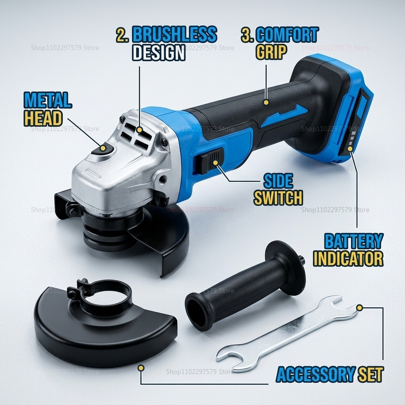 Brushless Angle Grinder Battery Powered - Meuleuse d'angle sans fil et sans