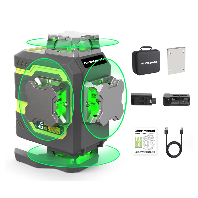 Laser Level 16 Lines 4D Green - Niveau laser 16 lignes 360° auto-nivelant