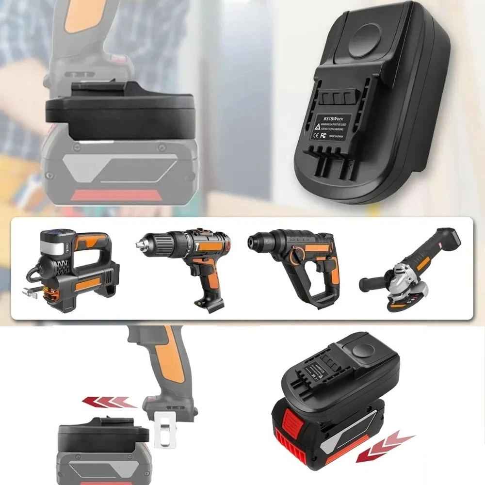 Brushless Cordless Electric Drill 18V - Adaptateur de batterie BOS18Worx pour convertisseur