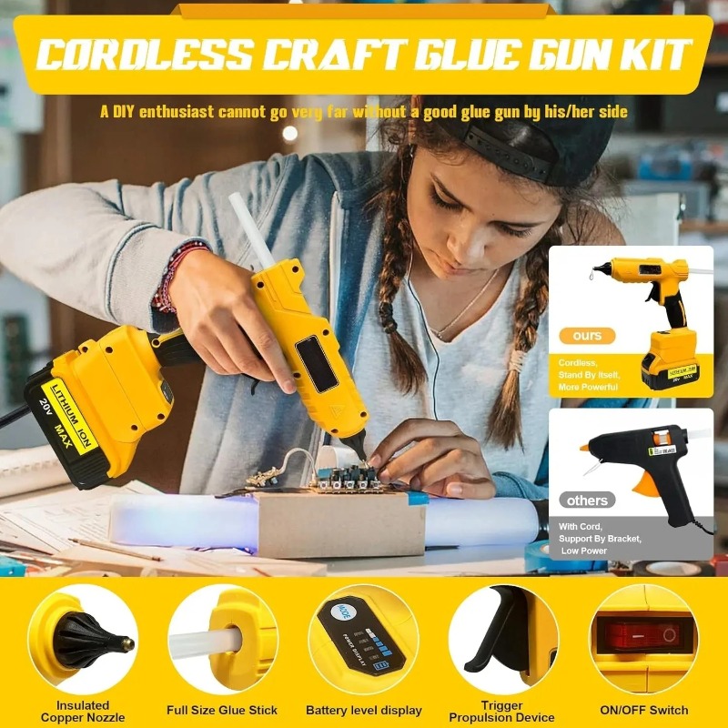 Pistolet à colle thermique éle - Hot Melt Glue Gun Cordless avis et prix