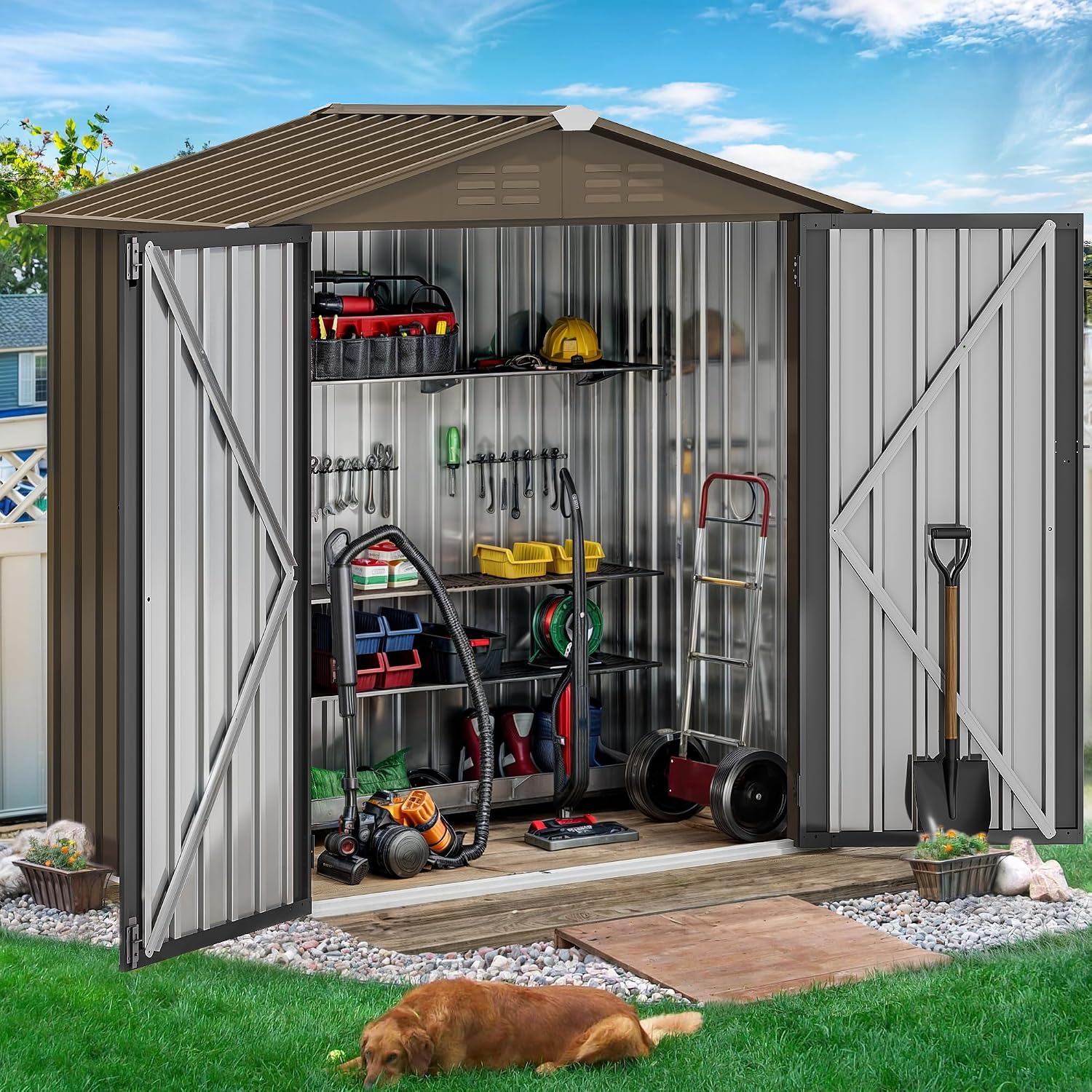 Abri de jardin métallique 6x4  - Garden Tools avis et prix
