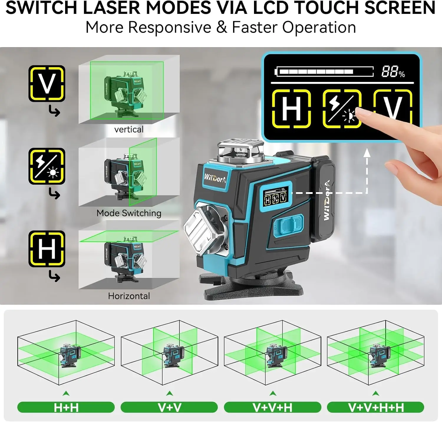 Niveau laser avec trépied, 4x3 - Laser Level 16 Lines 4D Green avis et prix