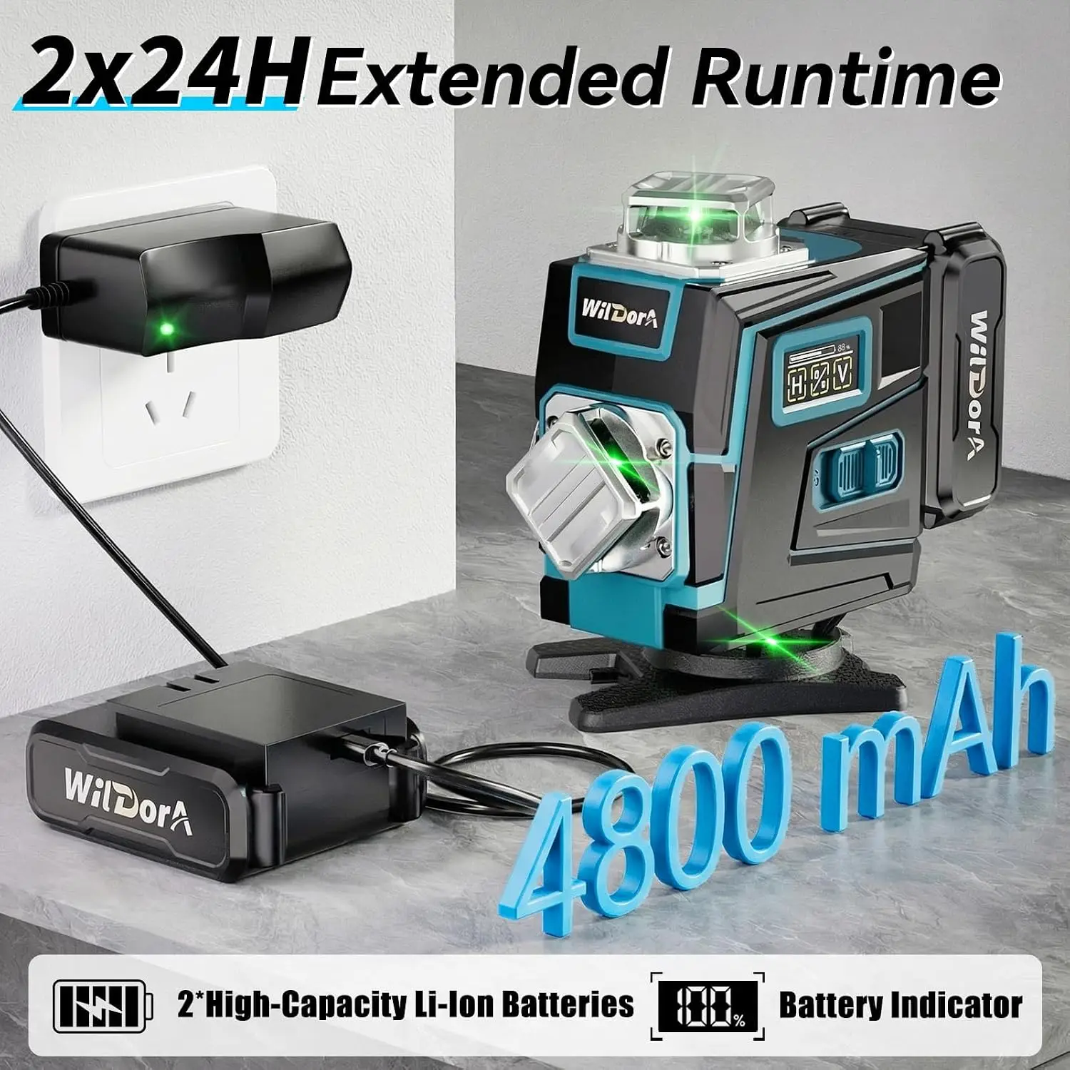 Niveau laser avec trépied, 4x3 - Laser Level 16 Lines 4D Green avis et prix