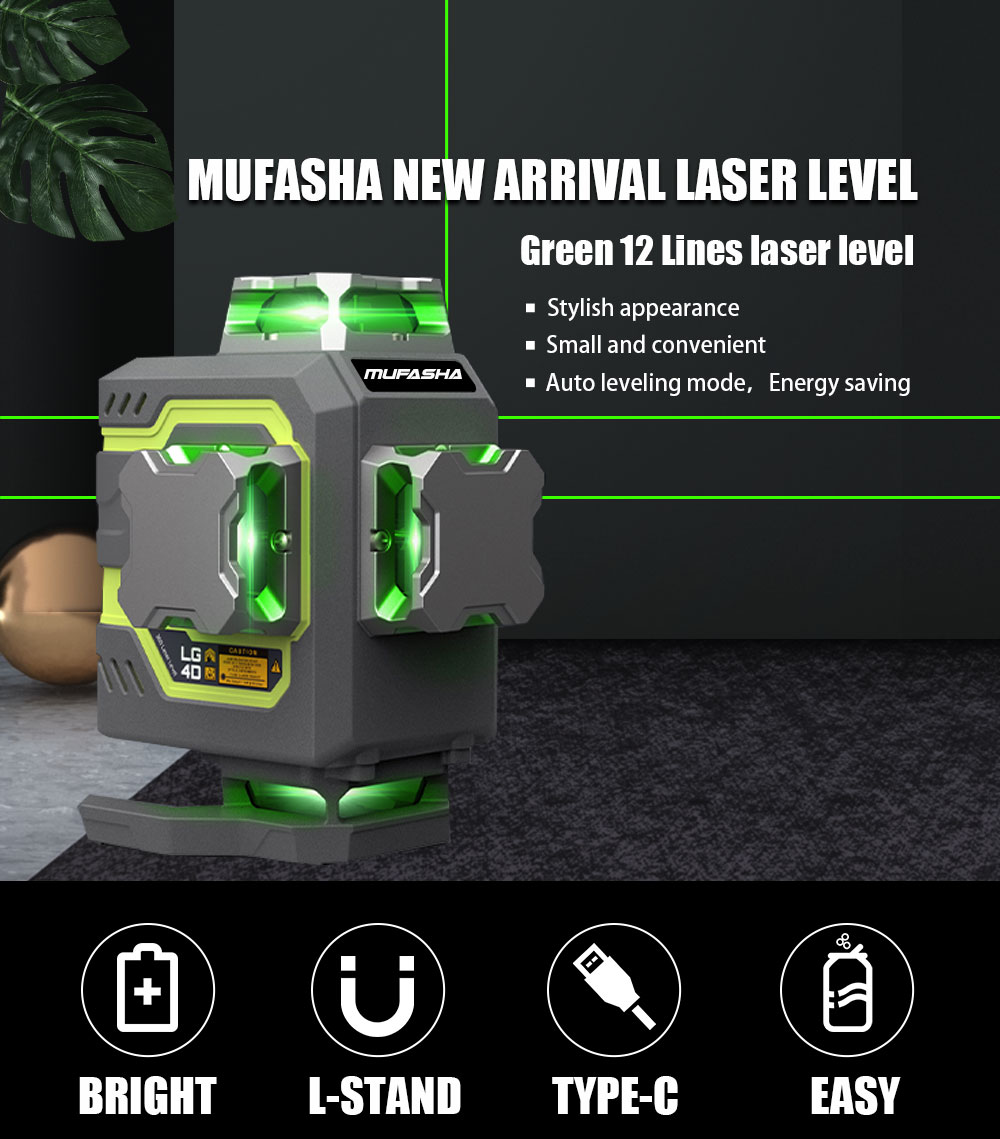 Niveau laser 16 lignes 360° au - Laser Level 16 Lines 4D Green avis et prix