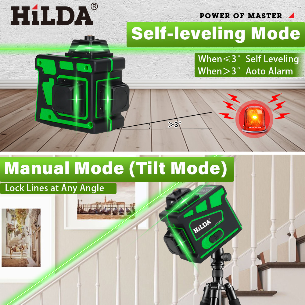 Niveau laser HILDA 16/12 ligne - Laser Level 16 Lines 4D Green avis et prix